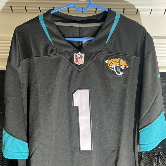 Jacksonville Jaguars Travis Etienne Jr Football Jersey Black Blue Men’s Size XL - Picture 4 of 8